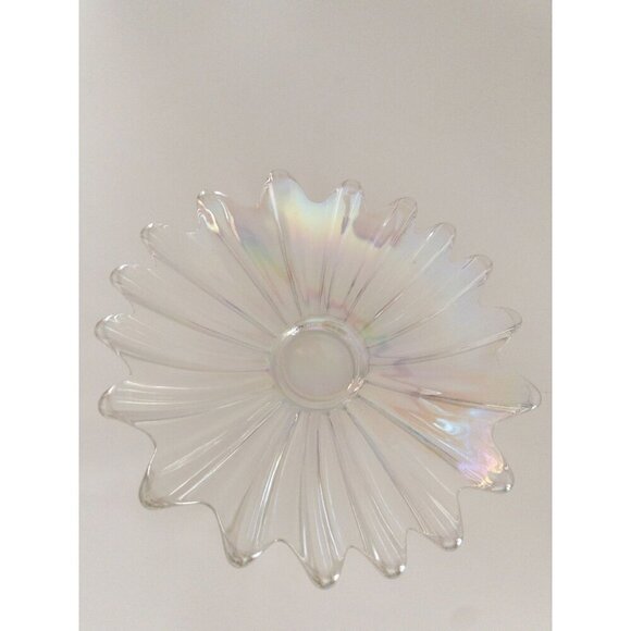Iridescent Carnival Glass Decorative Plate With Scalloped Edges 10" Diameter - Picture 10 of 12